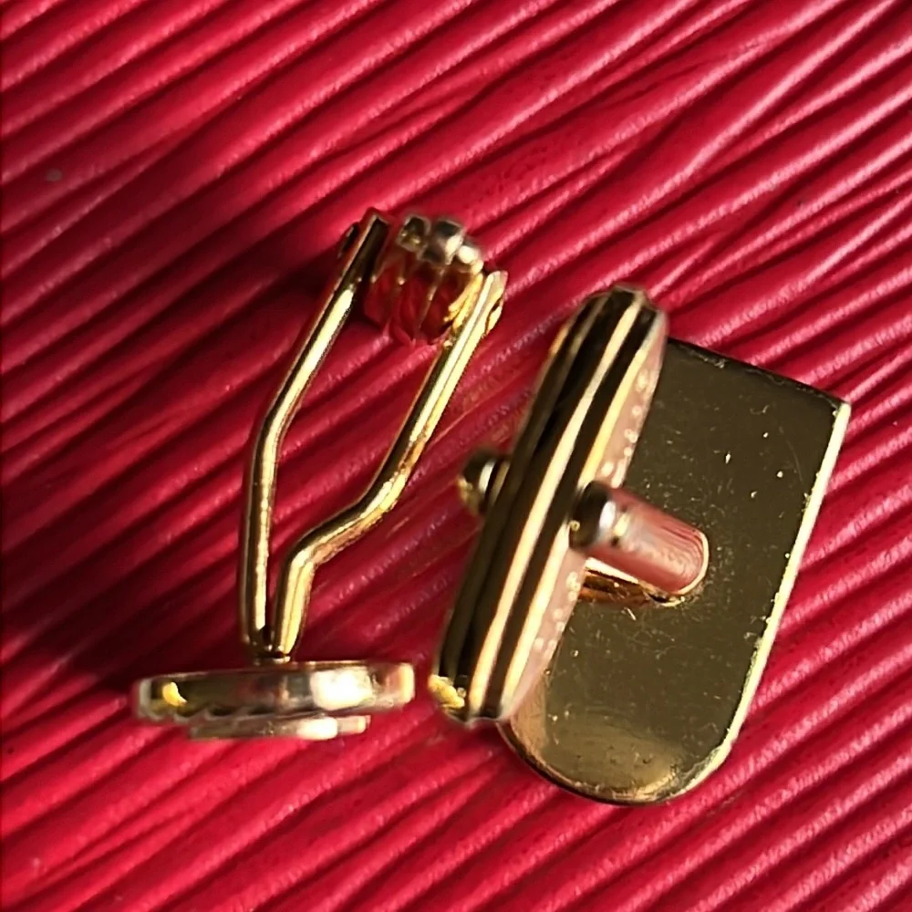 Christian Dior Men's Cuff links Gold & Silver Tone Vintage authentic